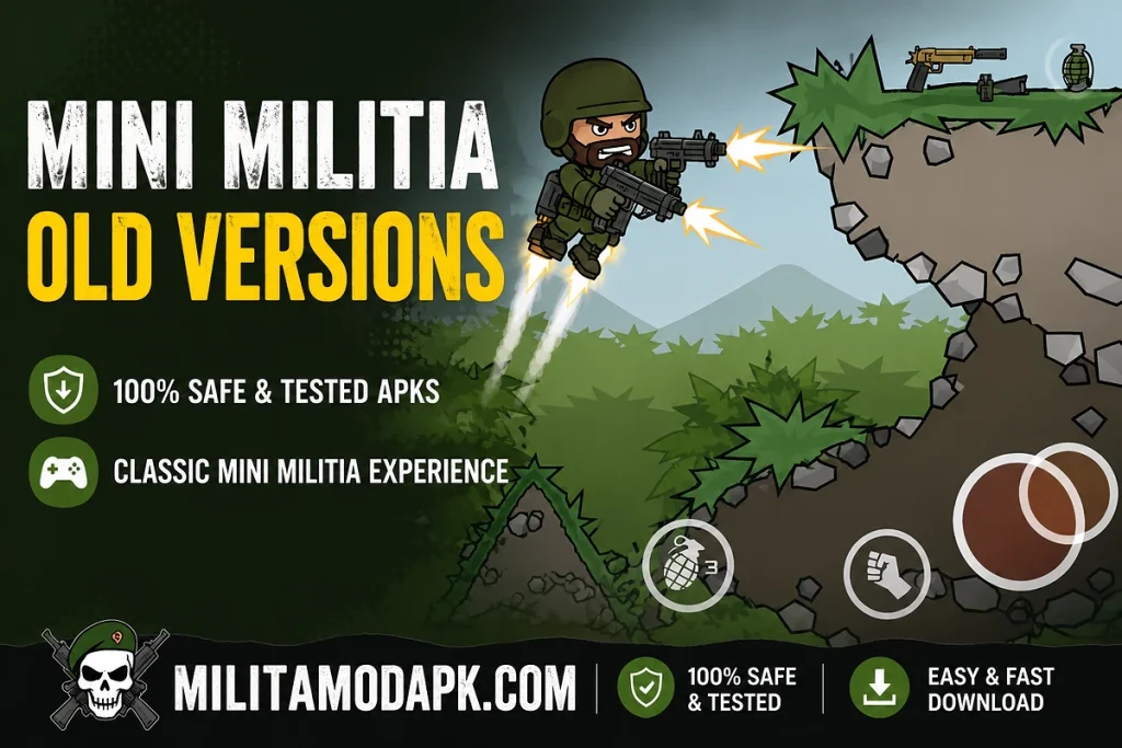 Mini Militia Old Versions (2014–2024) Download All APKs – No Lag, Classic Gameplay 2 Mini Militia old versions APK download – classic gameplay 100% safe